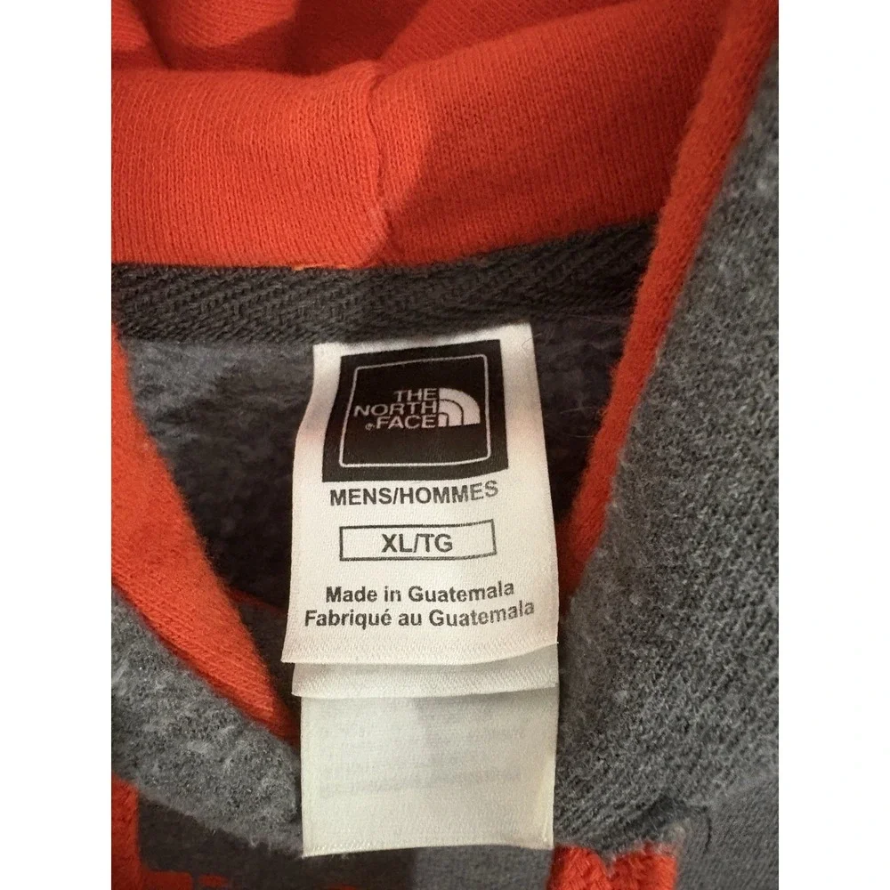 THE‎ NORTH FACE mens half dome pull over hoodie sweatshirt gray orange size XL